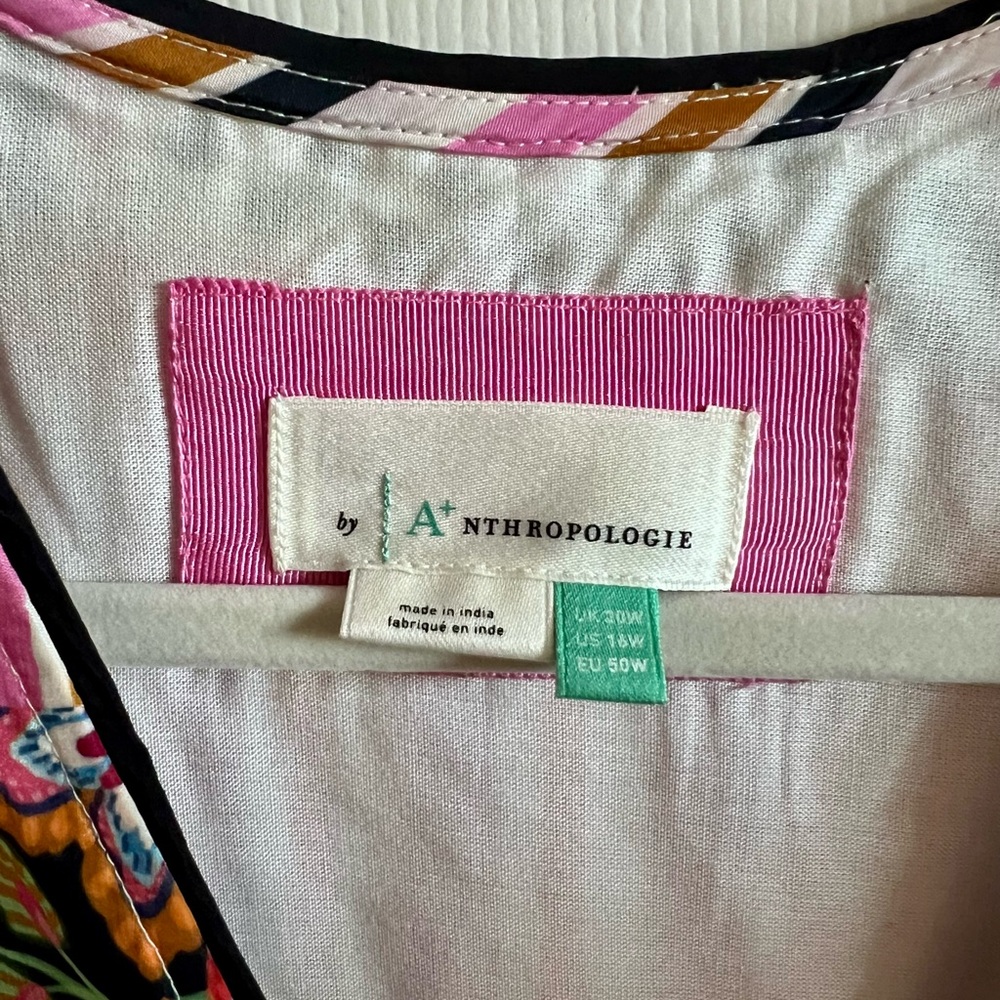 Anthropologie Floral Patchwork Midi Dress in Pink, Purple, Mustard - Picture 4 of 5